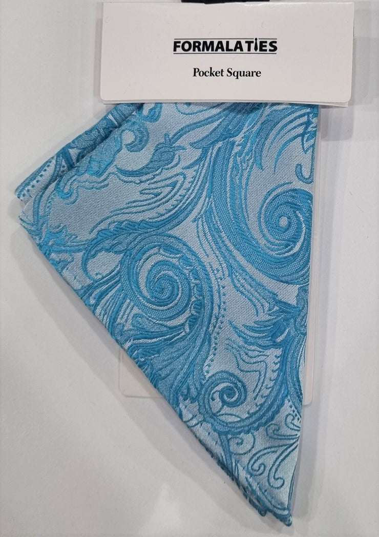 form paisley pocket square turquoise