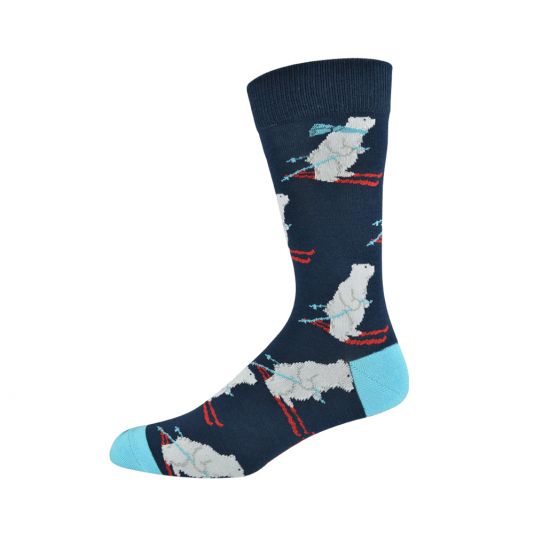 bamboo polar bear skier sock