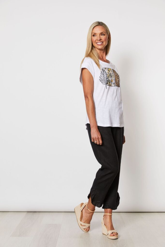 Linen Ruffle Pants