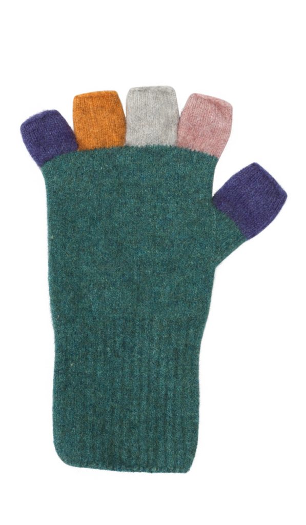 Native World Possum Multi Fingerless Gloves Mist