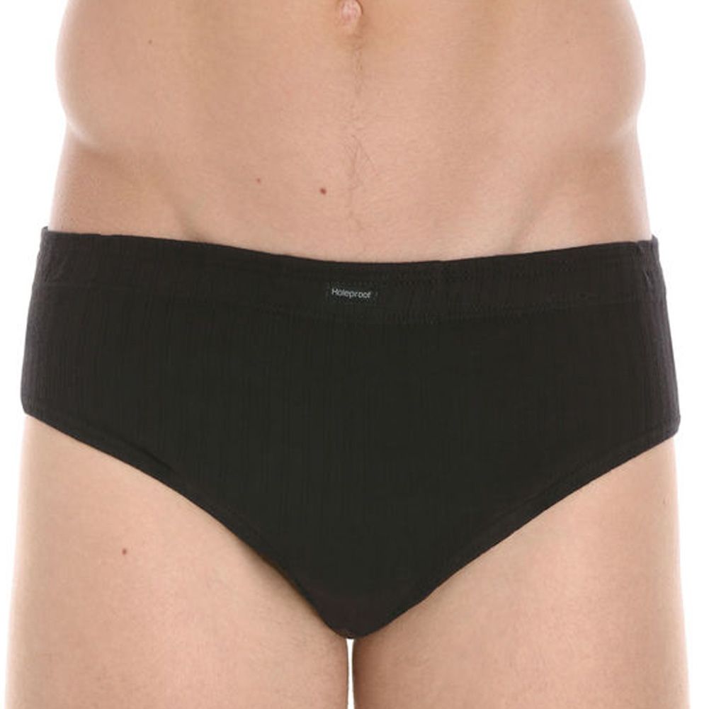 Holeproof Cotton Mock Rib Brief 2-Pack Black