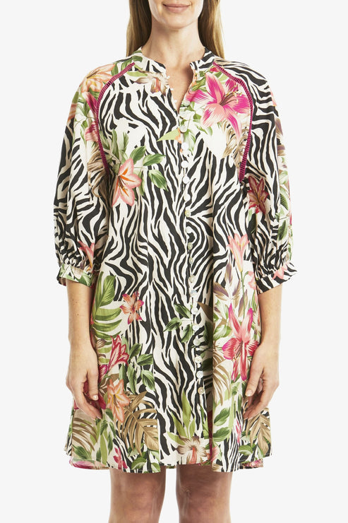 Pingpong Tropical Animal Print Dress-TROPICAL ANIMAL